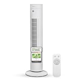aeco AirX SPIN Turmventilator mit Fernbedienung 3 Geschwindigstufen 7H Timer 35w mobiler Lüfter Oszilation 60° Säulenventilator Standventilator luftkühler 76CM Tower Fan mit Speicherfunktion