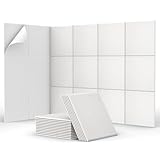 TONOR Akustikpaneele selbstklebend, 18 Stück Quadratische 30x30x0,9 cm Schalldämmung Schallschutz Akustikplatten, Schallschutzplatten mit Hochdichte Wandfliesen aus Polyester für Wand/Decke/Tür, Weiß