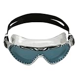 Aquasphere Vista XP Unisex-Schwimmmaske für Erwachsene, verzerrungsfreie Sicht, perfekt für das Training im offenen Wasser, Rauchglas, transparent/schwarzer Rahmen