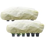 Hiemible Gartenabdeckungen Für Hochbeete - 2 Stück Rechteckiger Pflanzenschutz Mit Zugband,Pflanzenschutz Bei Kaltem Wetter | Für Außengarten Winter Kaltes Wetter Landschaft Terrasse Balkon