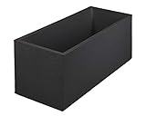 Ondis24 Pflanzkübel Blumenkübel Blumentopf Vulkan Pierre 100cm, Schiefer Optik mit Wasserspeicher, Winterfest (Graphit Anthrazit)