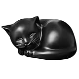Katzenurne, Haustier Urnen Schlafende Kremation Katze Urne,Kleintier Urne (Schwarz)