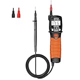 Zweipolig Spannungsprüfer Durchgangsprüfer, Kethvoz Digitales Multimeter 600V Voltmeter Messen AC/DC Spannung Widerstand Diode, Elektrisch Messgerät Spannungsmesser KE-38B