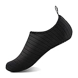 IceUnicorn Badeschuhe Schwimmschuhe Damen Herren Aquaschuhe Strandschuhe Surfschuhe Wasserschuhe für Sommer Beach Pool Yoga(Schwarz, 40/41EU)