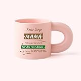 Geschenke für Mama Geburtstagsgeschenk Muttertagsgeschenk 350ml Keramikbecher Verwendbar für Kaffee Getränke Eleganter Rosa Becher mit Großem Griff Ein Tribut an Mutter Mutterlob