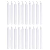 MIJOMA Set Festliche Baumkerzen, Weihnachtskerzen, Pyramidenkerzen, Christbaumkerzen aus Wachs für Weihnachtsbaum, Geburtstagsfeiern und Torten, Lange Brenndauer, Ø11x105 mm (20, Weiß)