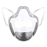 LeeQinersw Gesichtsschutz Schutzvisier Mundbedeckung Und Gesichtsmaske Transparente Ausführung Zeigt Lächeln für Kommunikation für Lagerarbeiter Und Öffentli, Grau