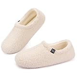 RockDove Damen Teddy-Fleece-Hausschuhe mit geschlossener Ferse für den Innenbereich, 38/39 EU, Off-Weiß