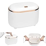 CAREDGO Tischmülleimer Mini, Mülleimer Tischabfalleimer Weiß Klein Mülltonne Tischabfallbehälter Tisch Mülleimer mit Deckel Tischeimer aus ABS Papierkorb für Schreibtisch, Büro,19cm *14cm *12cm