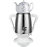 Elektrisches türkisches Teekocher-Set, doppelwandiger Edelstahlkessel mit Trockenkochschutz und Warmhaltefunktion, 1800 W hohe Leistung, perfekt für Teeliebhaber und gesellige Anlässe