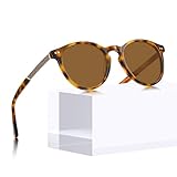 CARFIA Vintage Sonnenbrille Damen, Hochwertige Runde Polarisierte Brille mit 101% UV-Schutz