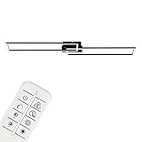 BRILONER - LED Deckenlampe mit Fernbedienung, dimmbar, einstellbar von warmweiß bis neutralweiß, LED Lampe, Deckenleuchte, Wohnzimmerlampe, Schlafzimmerlampe, Küchenlampe, 110x24,8x7,8 cm, Schwarz