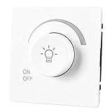 Touch Lichtschalter, 1 Fach 1 Weg Dimmer Schalter, 80mm*80mm, 500W LED Dimmschalter Unterputz Lichtschalter, Universeller Wandschalter für Dimmbare LED-Leuchten, Glühlampen Kunststoff (Weiß)