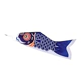 TOBBOMEY Japanischer Karpfen Windsack 70cm Wetterbeständige Koi Fisch Flagge aus Lichtbeständigem Textil Robuste Garten Deko für Draußen Einfach Aufzuhängen