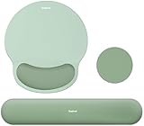 Sushret Mauspad & Tastatur Handballenauflage, 3-in-1 Ergonomisches Gel Memory Foam Mauspad mit Handgelenkstütze, Gaming Mauspad Armauflage für Computer Büro Schreibtisch Zubehör,Grün