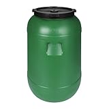 F & R Regentonne mit Deckel 120 Liter aus HDPE I Futtertonne Pferd I Wassertank Fass Tonne mit Deckel I Regenfass für Garten I Regenwassertonne I Wassertonne I Gärfass I Regenwassertank