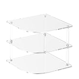 Eckregal aus transparentem Acryl, 22,4 x 25,4 x 25,4 cm, 3 Etagen, Eckregal, Küchenschrank, Organizer für Theke, Eckregal, Geschirr-Organizer für Nachttisch, Badezimmer, Tisch, Gefrierschrank, Kommode