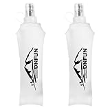 DNFUN 2 Pack Faltbare Trinkflaschen 500ML BPA-Frei Soft Flask Trinkbeutel for Laufen Faltflasche Trinken Wasserflaschen Sportflasche für Hydration Pack Wandern Radfahren Marathon Klettern
