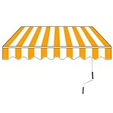 Manuelle Markise, einziehbar, UV-beständig, wasserdicht, Terrassenüberdachung mit Handkurbel, klappbares Design, 2x1,5m/3x2,5m/4x/5x für Garten, Balkon, Restaurant, ideale Schattenlösung für den