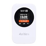 Plyisty 4G LTE -Router, WiFi -Hotspot mit SIM -Kartensteckplatz, 300 Mbit/S -Übertragungsrate, 3000 -mAh -, LCD -Display für Travel Camping Hotel (White)