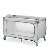 hauck Kinderreisebett Sleep N Play Go Plus mit Rädern, Transporttasche und Großen Schlupf zum Spielen, Klein Zusammenklappbar, Baby Reisebett Kleinkind ab Geburt bis 15 kg (Dusty Blue)