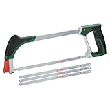 Bosch Bügelsäge 300mm + 3 Extra-Sägeblätter (Bügelsäge mit 4 langlebigen Bi-Metall Sägeblättern für Metall, Holz, Kunststoff und mehr; Einfacher Wechselmechanismus; Softgrip) - Amazon Edition