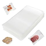 Fousenuk Vakuumierbeutel, 100 Beutel Vakuumbeutel Lebensmittel 15cmx25cm Premium, Folienbeutel für Jedes Folienschweißgerät Vakuumiergerät, Bpa-frei, Wiederverwendbar Sous Vide Gefrierbeutel Stark und