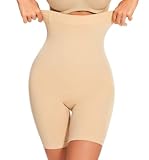 SIMIYA Bauchweg Unterhose Damen Hohe Taille Body Shaper Miederhose Unterwäsche Kurze Figurformende Miederpants Shorts（Beige-01,L）