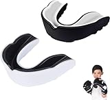 Kinder Sport Mundschutz,Sport Zahnschutz,Mundschutz Boxen, für MMA Kampfsport Boxen, Schützt Zähne, Zahnfleisch Kiefer, Schwarz weiß, weiß schwarz, 2 Stücke