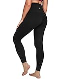 QUEENIEKE Damen Sport Leggings Hohe Taille Blickdicht Yoga Leggins Sporthose Bauch-Straffung Workout Gym Yogahose - 68 cm (Schwarz, 38-40)