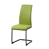 HTI living Schwingstuhl SallyP PU Grün Freischwinger Esszimmerstuhl Kunstleder 1-teilig