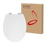 WOLTU Toilettendeckel, WC Sitz Toilettensitz mit Absenkautomatik, Toilettensitz aus Kunststoff, Fast Fix(Schnellbefestigung), Softclose Scharnier, Antibakteriell Oval