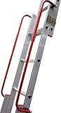 BPS Aluminium-Bodentreppe 3-teilig | Dachbodentreppe mit Handlauf, D-Sprossen, Aufbewahrungspfahl, Verriegelungsbeschläge | 150 kg Tragkraft