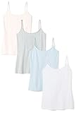 Amazon Essentials Women's Slim Fit Camisole 4er Pack, Light Blue/Light Grey Heather/Pale Pink/White, XXL