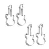 ROMISBABA 4 Stück Teiliges Edelstahl Gitarren ausstecher Cookie Cutter für Fondant Kekse Backen Wiederverwendbar Einfache Reinigung Küchenwerkzeug