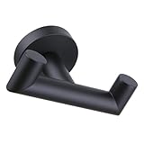 GALPADA Doppelter Handtuchhaken aus Edelstahl 304 Wandmontierter Bademantelhaken Kompakt und Belastbar für Bad Küche und Wc Schwarz