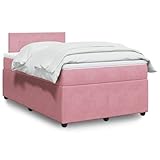 LAPOOH Boxspringbett mit Matratze Rosa 120x200 cm Samt, Bed Frame, Bettrahmen, Jugendbett, Schlafzimmer Bett - 3290009