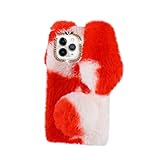 BEBEMOKO 1 Stück Fluffy Phone Case für Niedliches Dekoratives Weiches Handycover TPU Basis Schützt vor Kratzern Stößen Smartphone Nutzer