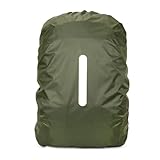 VONCYKI Outdoor-Rucksack-Regenschutz, tragbar, ultraleicht, reflektierendes Streifen-Design für Rucksackreisen, Wandern, Camping, Reisen, Radfahren (Grün, 45 l)