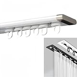 Vorhangschienensystem, Deckenhalterung mit Rollhaken, Einfache Installation, langlebiges Design für Raumteiler, Wohnzimmer, Schlafzimmer