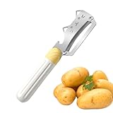 Gemüseschäler - Praktischer Sparschäler Mit Rutschfestem Griff,Soft-Griff - Und Kartoffelschäler | Für Karotten Salat Tomaten Mango Knoblauch Haushalt Grillen Camping Picknick Küchenbedarf