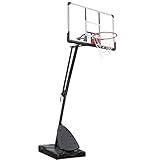 Basketballkorb Transportable Basketballständer Höhenverstellbar Tragbarer Basketballanlage mit Rädern Verstellbare Korbhöhe 230 bis 305cm Zum Kinder Erwachsene für Indoor Outdoor-Sport