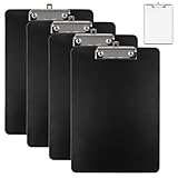 4 Stück Klemmbrett A4, Klemmbrettmappe A4, Klemmbrett A4 mit Deckel, Schreibbrett Klemmbrett A4, Clipboard A4 auf A5, Zwischenablage Schreibblock für Schule, Büro, Notizen, Zeichnungen, Menüs