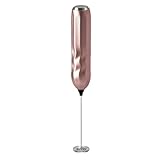 IUIRE Elektrische Milchaufschäumer, Handheld Milchschäumer Stab für Kaffee, Geschenkschaumbereiter für Kaffeeliebhaber, Latte Macchiato, Cappuccino, Matcha, batteriebetrieben (Gold)