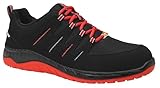ELTEN Sicherheitsschuhe Maddox Black-red Low ESD S3S, Damen und Herren, Textil, Stahlkappe, leicht, sportlich 42, Schwarz-Rot