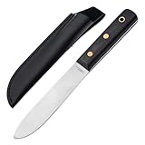 HISTORY KNIFE & TOOL® - Sailors Knife - klassisches Matrosenmesser mit Edelstahl Klinge - Takelmesser mit Ebenholz Griff schwarz - Boots- & Segel-Messer mit Lederscheide - Gürtelmesser mit Holzgriff