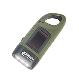 Emblem OD Handkurbel, solarbetriebene Taschenlampe, Notfall-wiederaufladbare LED-Survival-Taschenlampe mit Dynamo-Kurbel und Karabiner, für den Innen- und Außenbereich, Grün (Einzelpackung)