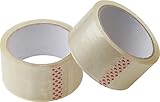 Meister Klebeband 45 m x 48 mm, transparent, 2er Set, für Päckchen, Umzugs-Kartons und Verpackung ✓zuverlässiger Verschluss, gute Klebkraft | Paketband | Packband | Paketklebeband | Kleberolle | 4241110