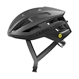 ABUS Rennradhelm PowerDome MIPS - leichter Fahrradhelm mit cleverem Belüftungssystem und Aufprallschutz - Made in Italy - für Damen und Herren - Schwarz, Größe M