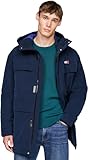 Tommy Jeans Herren Parka Tech Canvas mit Kapuze, Blau (Dark Night Navy), M